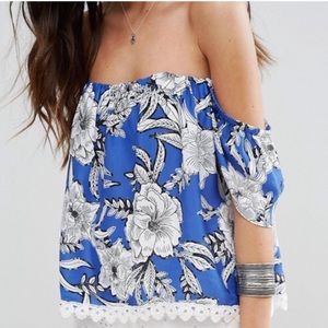 Lovers + Friends Floral Print Off-Shoulder Top